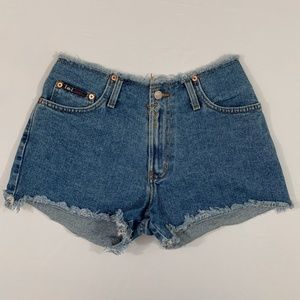 mid-rise frayed shorts
